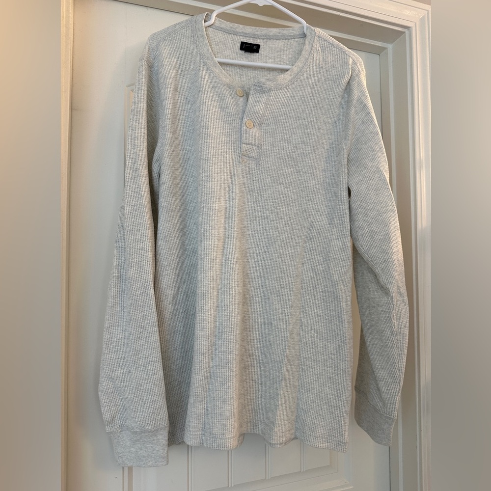 J.Crew Thermal Henley Light Grey Size Large